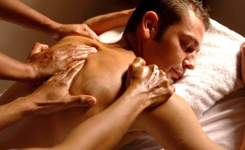 Erotic four hands massage at Bangkok outcall massage